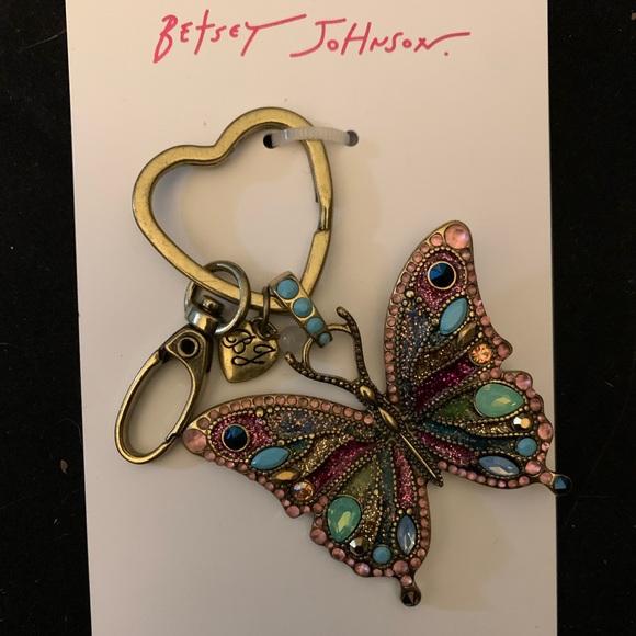 Accessories - Betsey Johnson jeweled butterfly key fob or bag charm. NWT